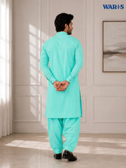 Aqua green Wash N Wear By Waris Waris Store