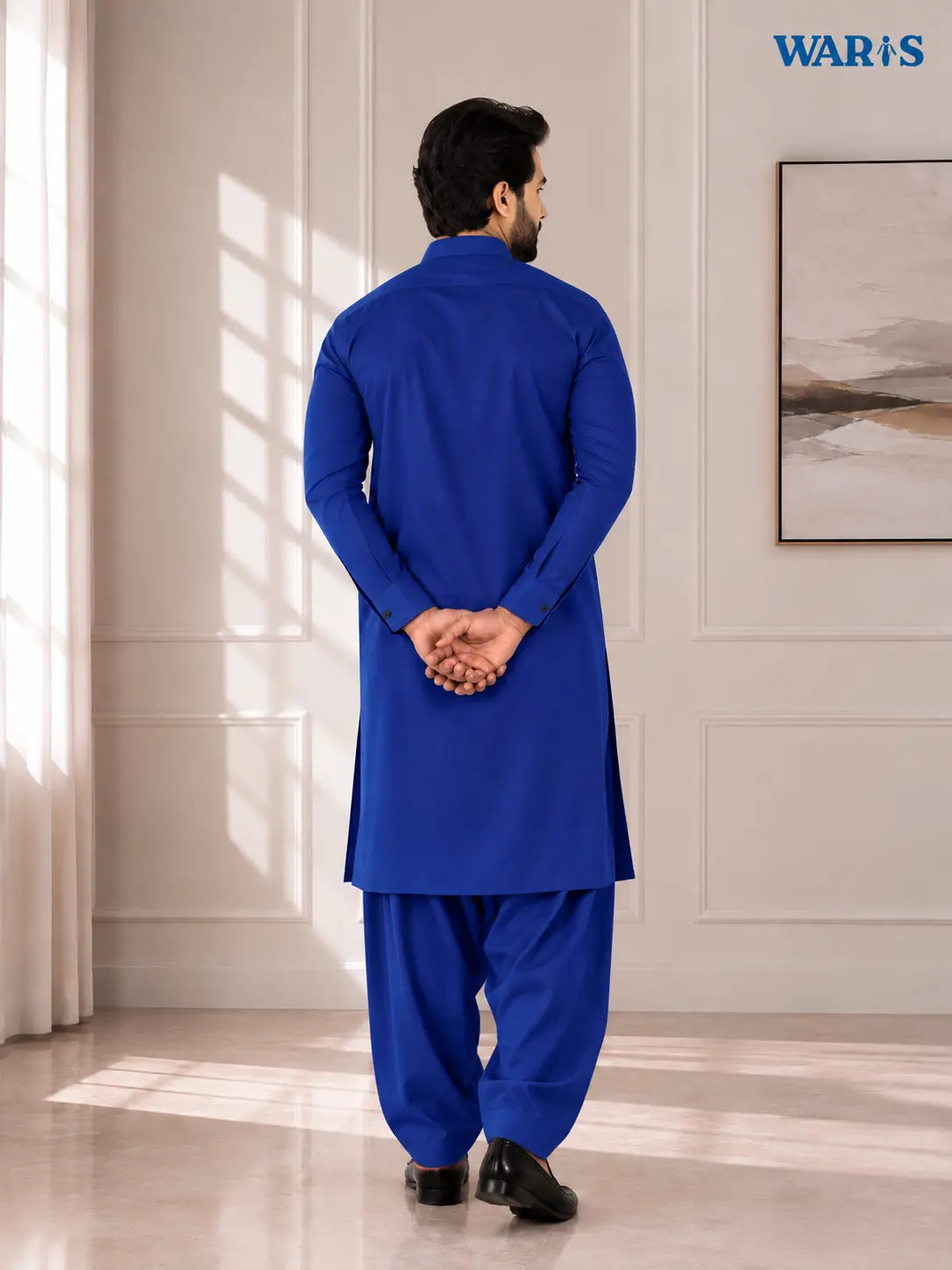 Deep Royal Blue Wash N Wear By Waris Waris Store