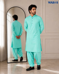 Aqua green Wash N Wear By Waris Waris Store