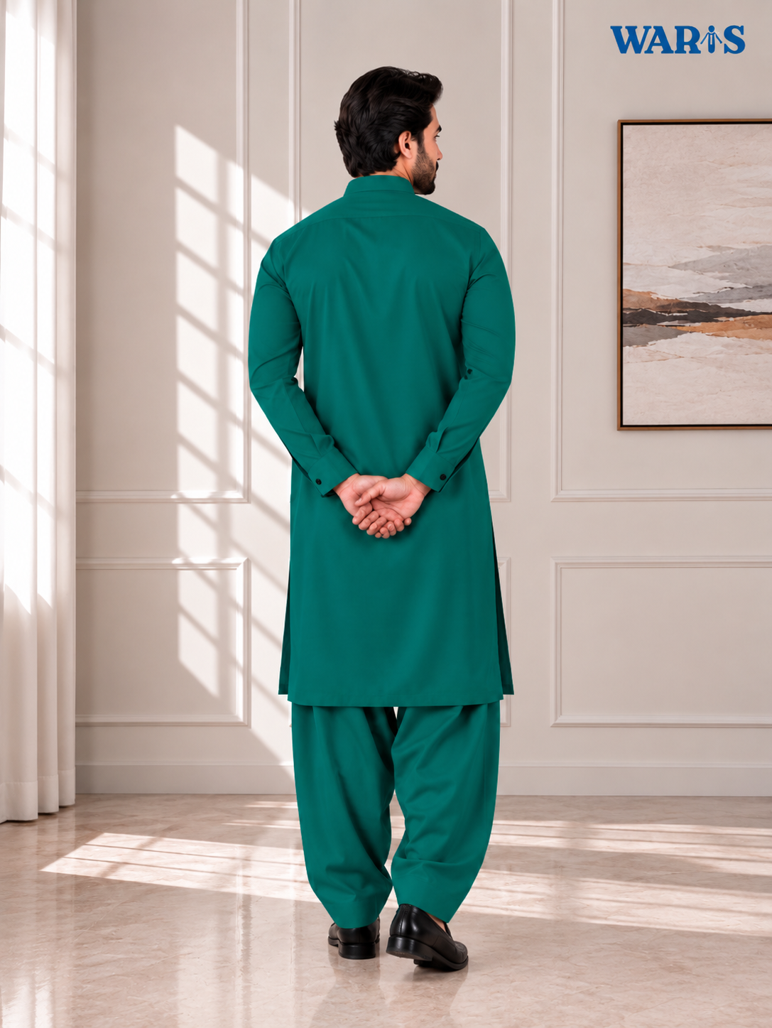Emerald Green Wash N Wear By Waris Waris Store