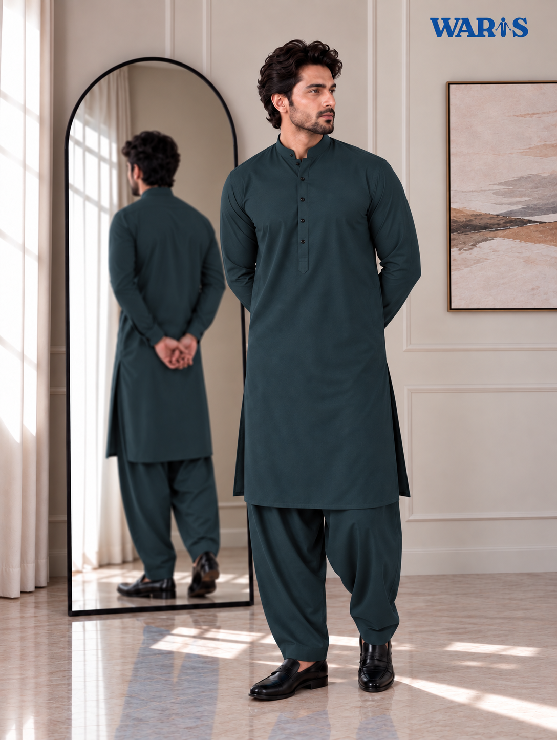 Dark Charcoal Grey Wash N Wear By Waris Waris Store
