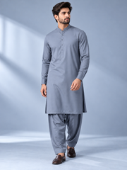 Steel grey wash n wear winter fabric