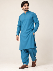 Ocean blue wash n wear winter fabric