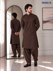 Chocolate Brown Wash N Wear By Waris Waris Store