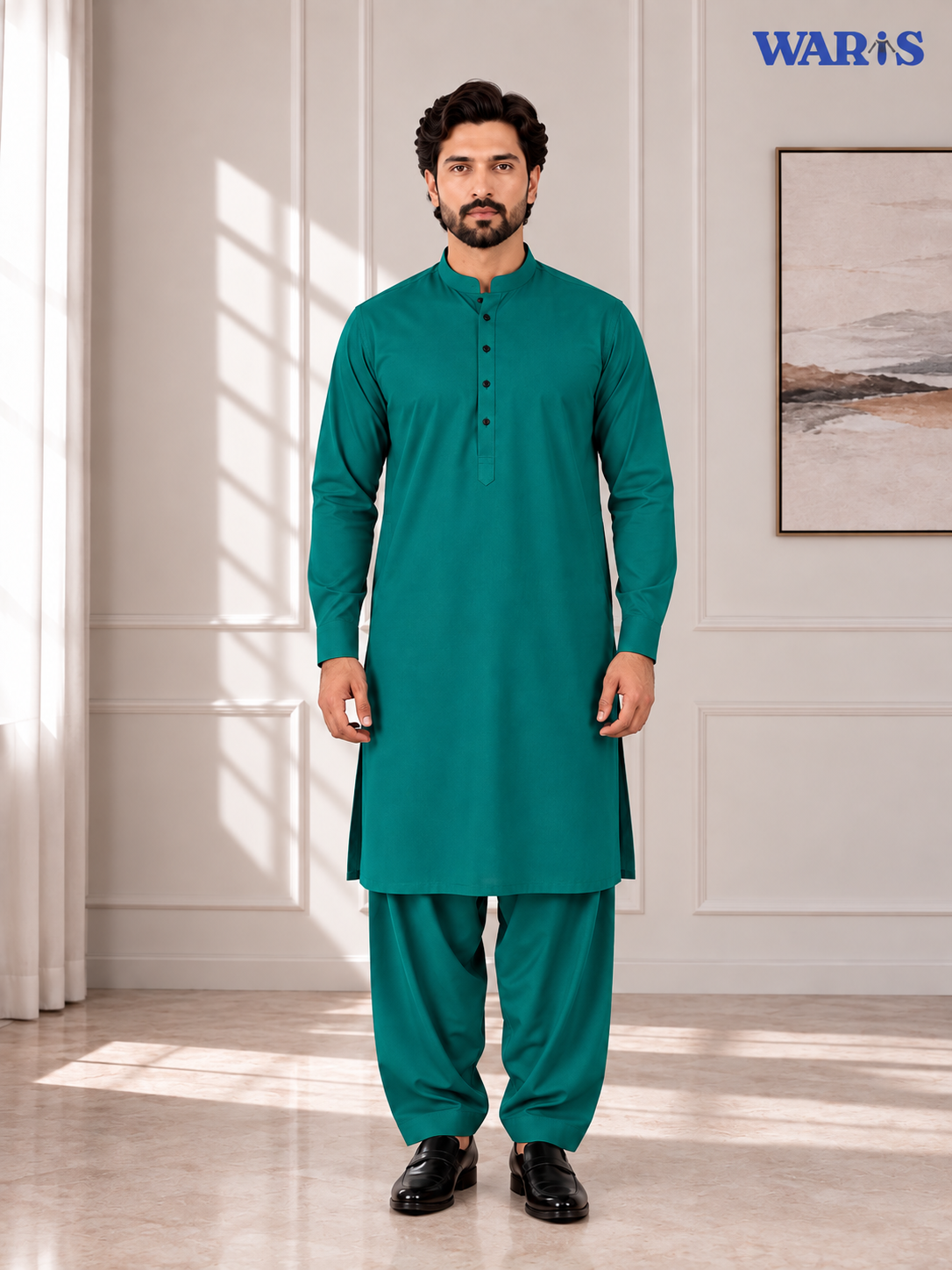 Emerald Green Wash N Wear By Waris Waris Store