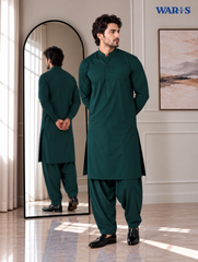 Deep Teal Green Wash N Wear By Waris Waris Store