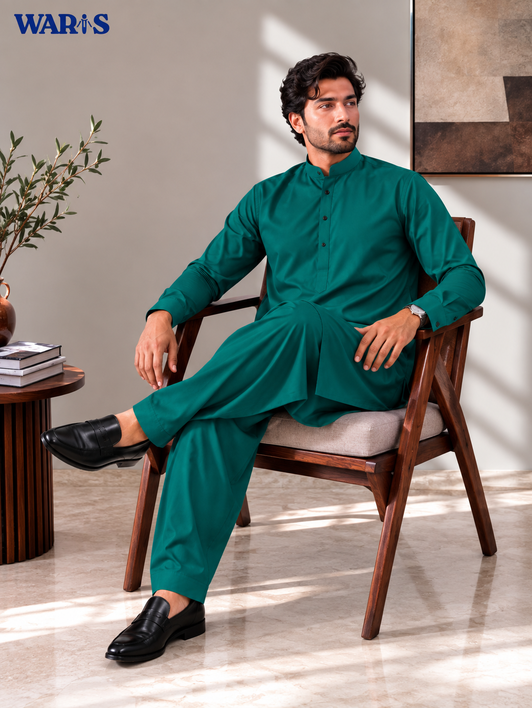 Emerald Green Wash N Wear By Waris Waris Store