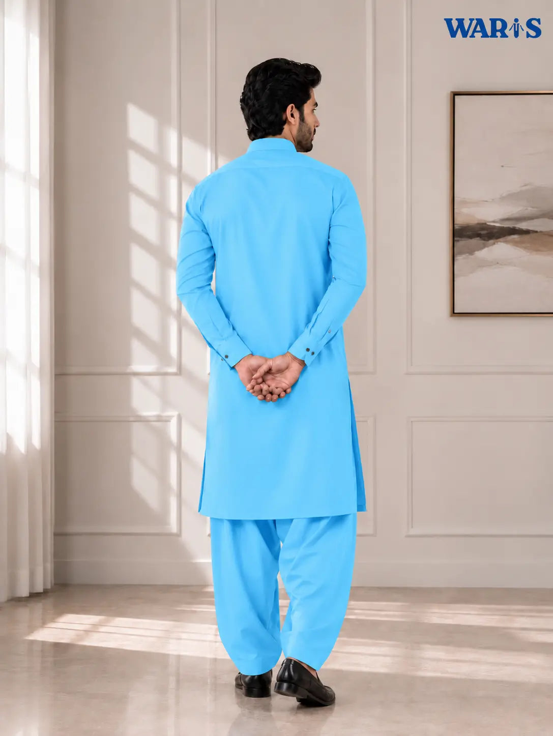 Sky Blue Wash N Wear By Waris Waris Store