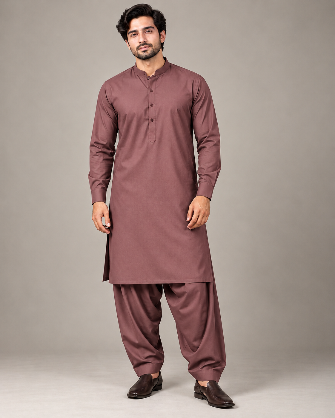 Mauve rose wash n wear winter fabric