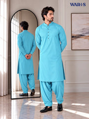 Light Aqua Premium Wash N Wear By Waris Waris Store