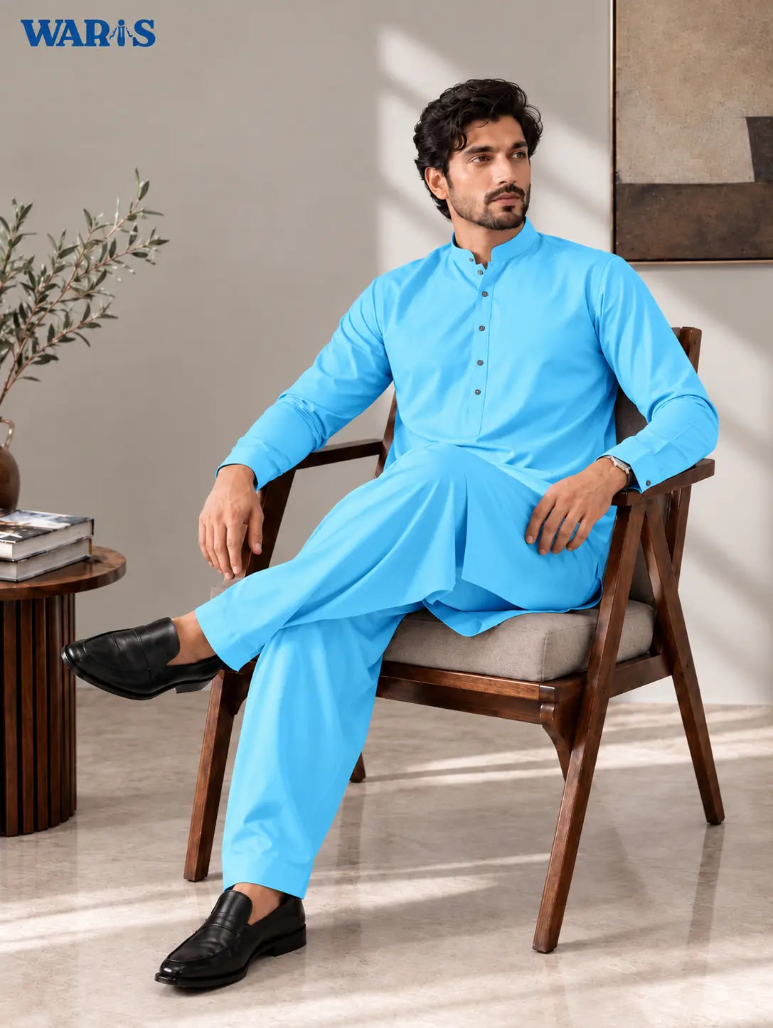 Sky Blue Wash N Wear By Waris Waris Store