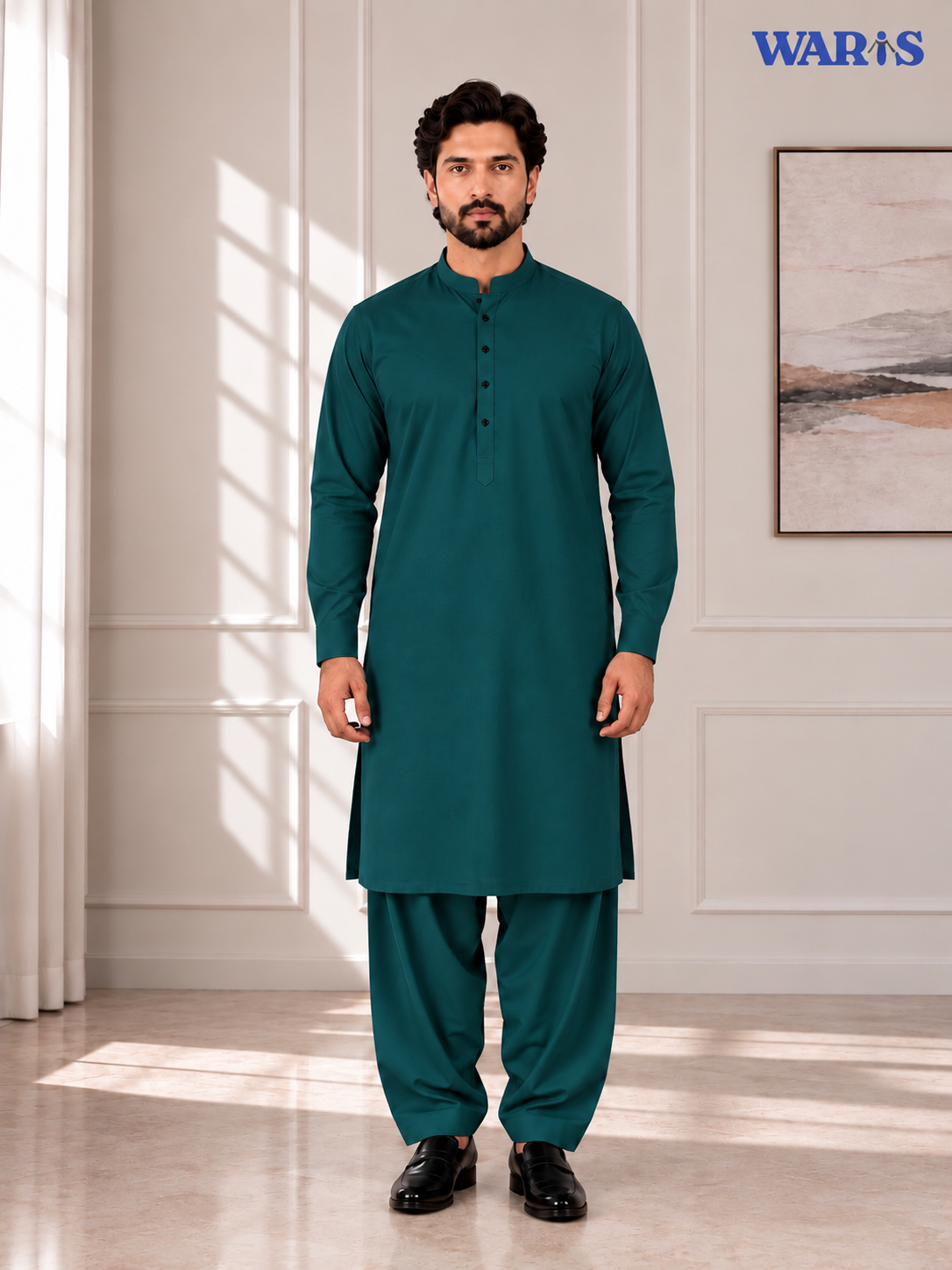 Deep Teal Green Wash N Wear By Waris Waris Store