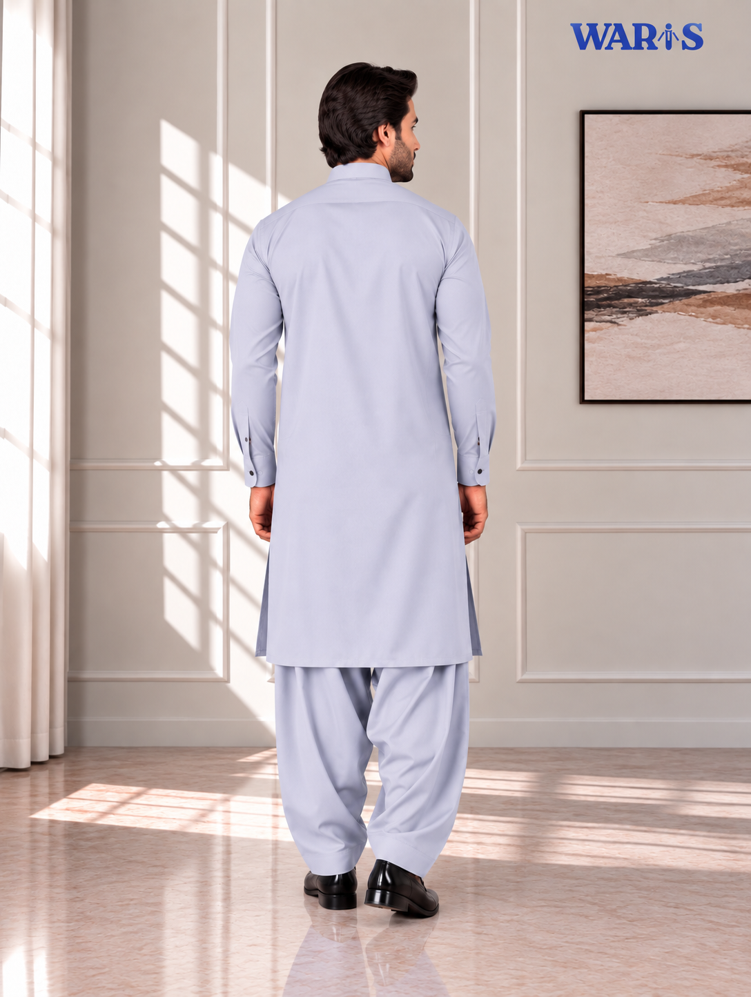 Pale Gray Premium Wash N Wear By Waris Waris Store