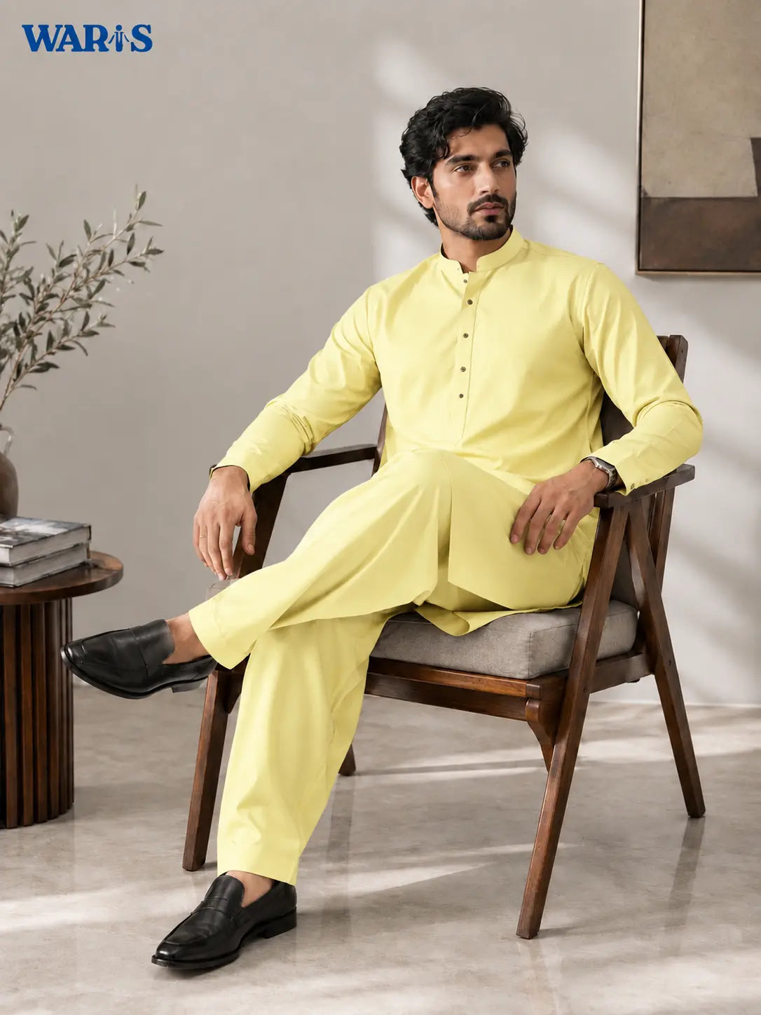 Butter Yellow Wash N Wear By Waris Waris Store