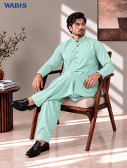 Soft Mint Green Premium Wash N Wear By Waris Waris Store