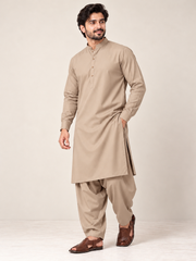 Camel beige wash n wear winter fabric