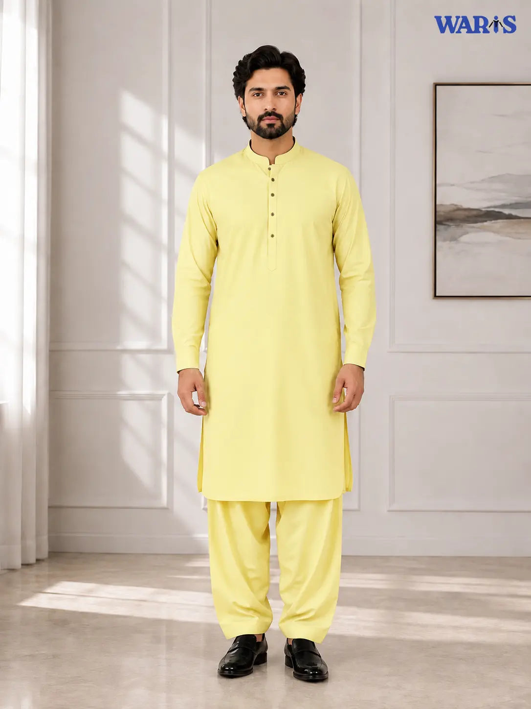 Butter Yellow Wash N Wear By Waris Waris Store