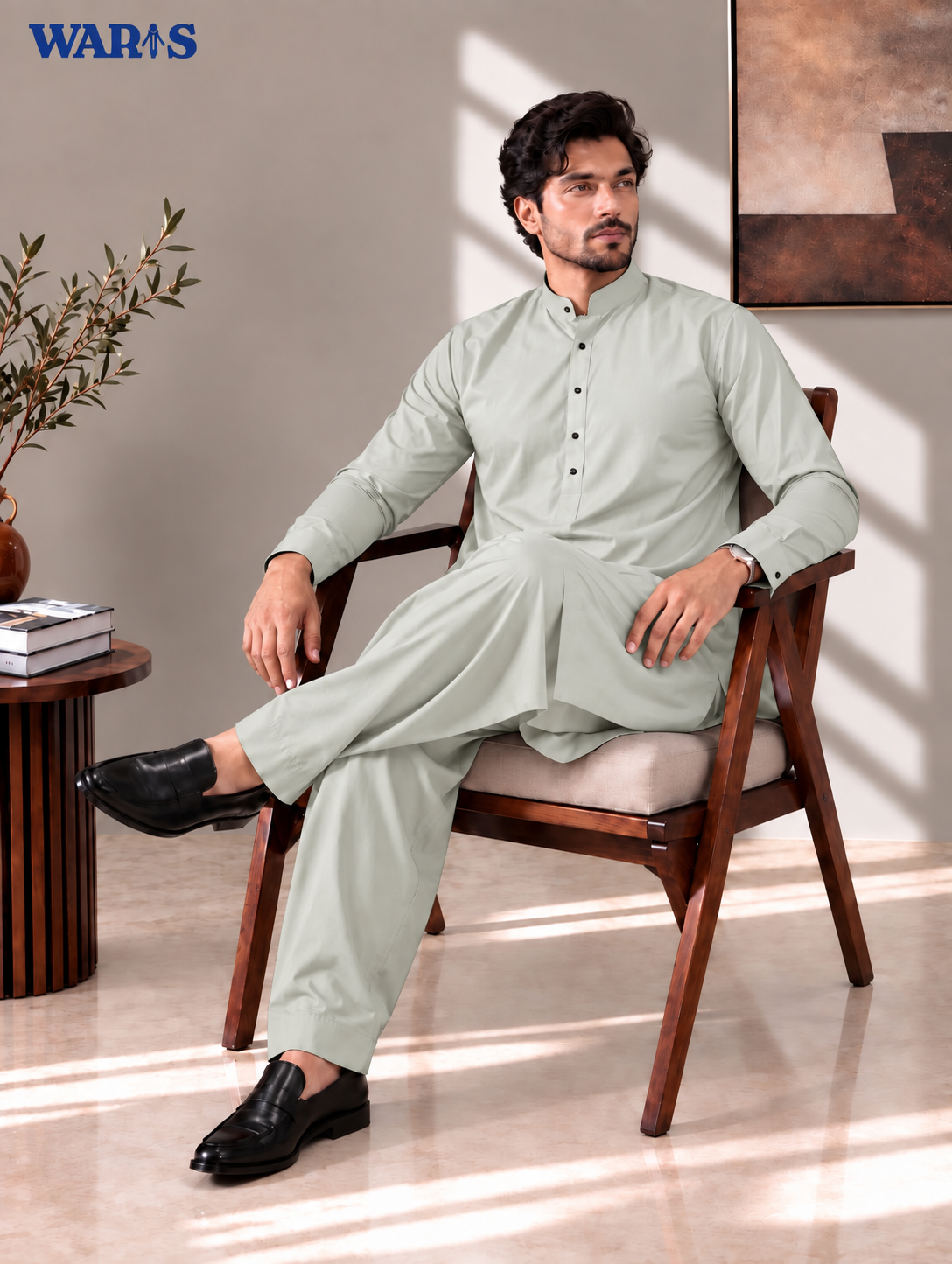 Light Ivory Premium Wash N Wear By Waris Waris Store