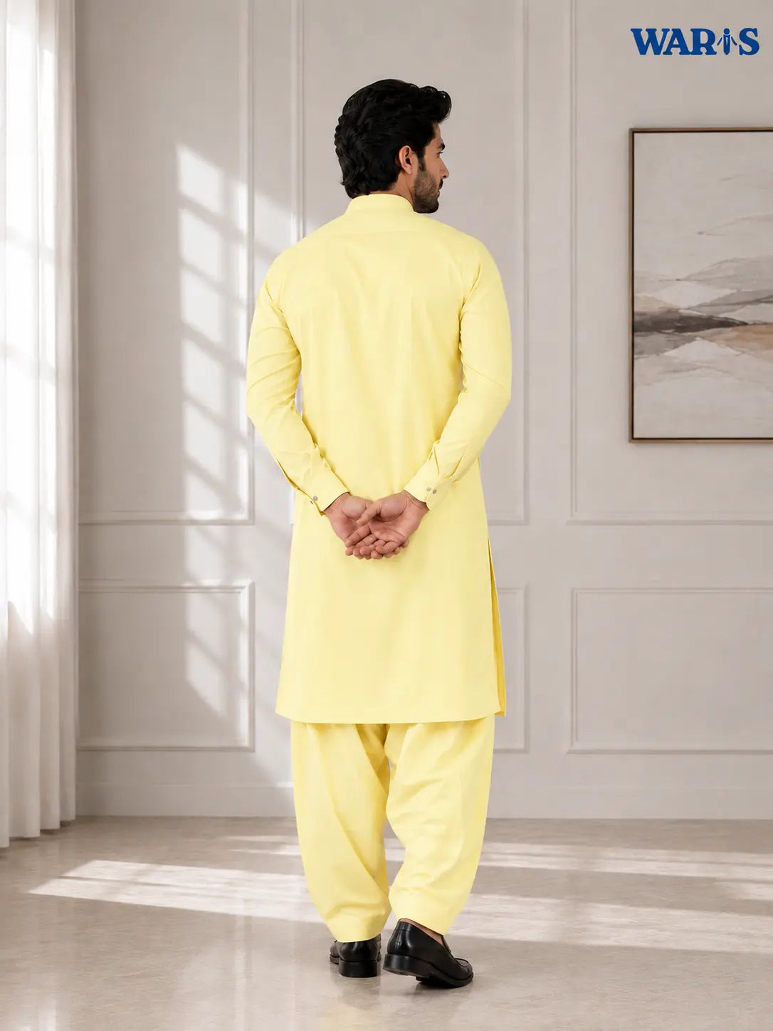 Butter Yellow Wash N Wear By Waris Waris Store