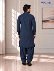 Deep Navy Blue Wash N Wear By Waris Waris Store